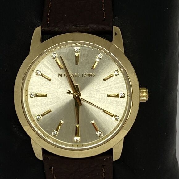 Michael Kors Elena MK3608 Women's Brown Leather Analog Dial Quartz Watch RK429 - Picture 3 of 12